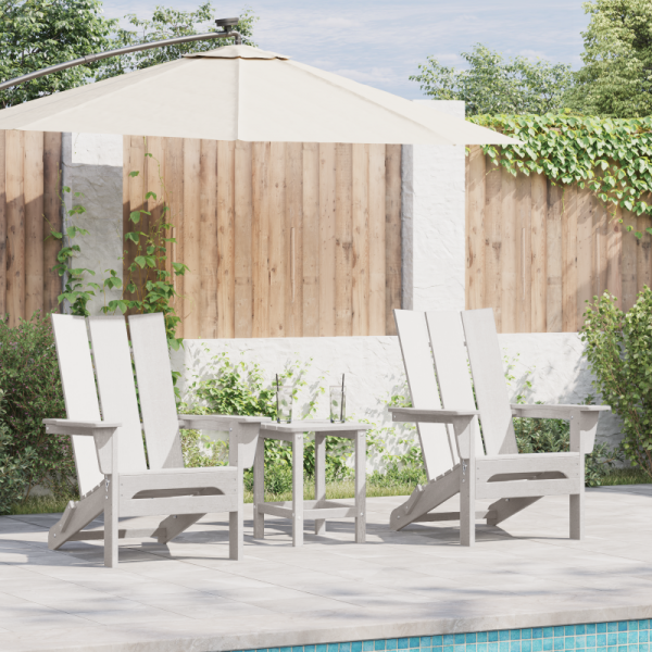 Składane krzesła Adirondack  2 szt Białe 74.5x80.5x90 cm HDPE, Składane krzesło Adirondack  Białe 74.5x80.5x90 cm HDPE