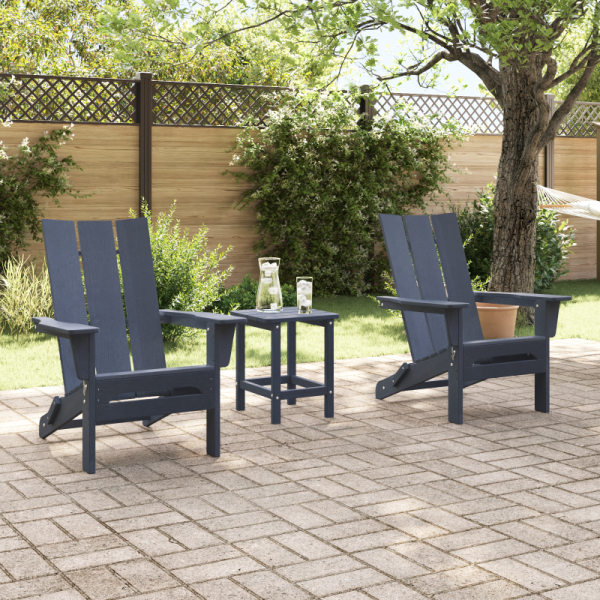 Krzesła składane  Adirondack 2 szt. Granatowe 74.5x80.5x90 cm HDPE, Składane krzesło  Adirondack Granatowe 74.5x80.5x90 cm HDPE