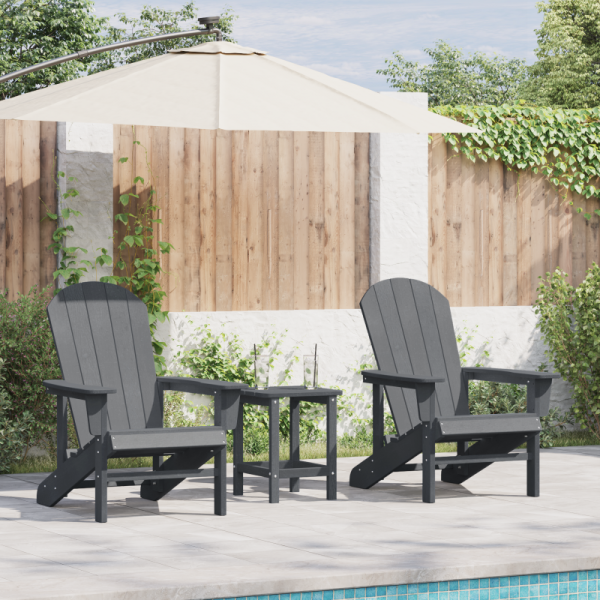 Krzesła Adirondack 2 szt Jasnoszare 74x82x90 cm HDPE,  Krzesło Adirondack Jasnoszare 74x82x91 cm HDPE