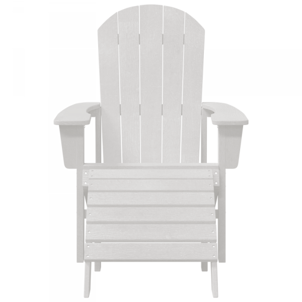 Krzesła Adirondack  z podnóżkami 2 szt. Białe HDPE, Krzesło Adirondack  z podnóżkiem Białe HDPE