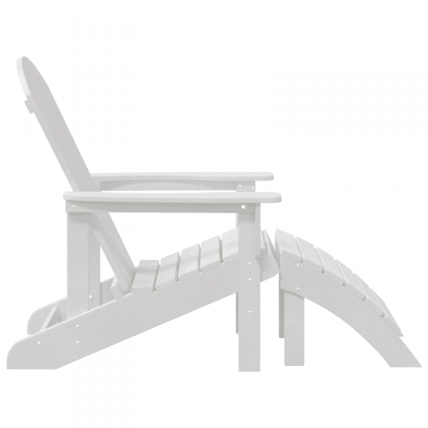 Krzesła Adirondack  z podnóżkami 2 szt. Białe HDPE, Krzesło Adirondack  z podnóżkiem Białe HDPE