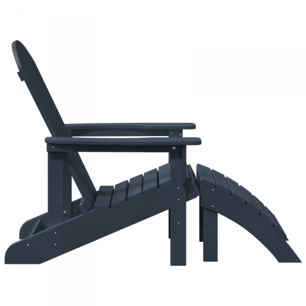 Krzesła Adirondack z podnóżkami 2 szt. granatowy HDPE,  Krzesło Adirondack z podnóżkiem granatowy HDPE