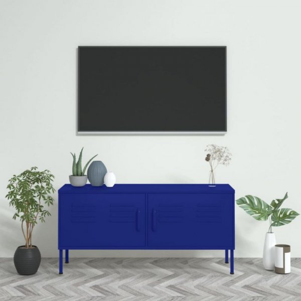 Szafka pod telewizor, granatowa, 105x35x50 cm, stalowa