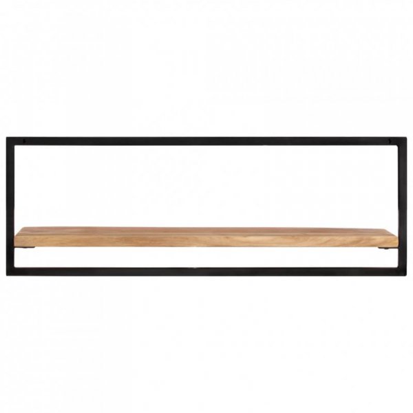 Półki ścienne, 2 szt, 100x24x35 cm, lite drewno akacjowe i stal