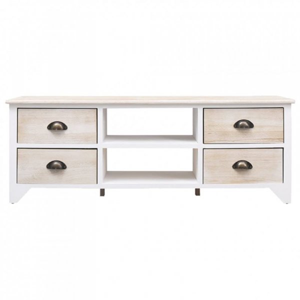 Szafka pod TV, 108x30x40 cm, drewno paulownia