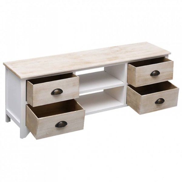 Szafka pod TV, 108x30x40 cm, drewno paulownia