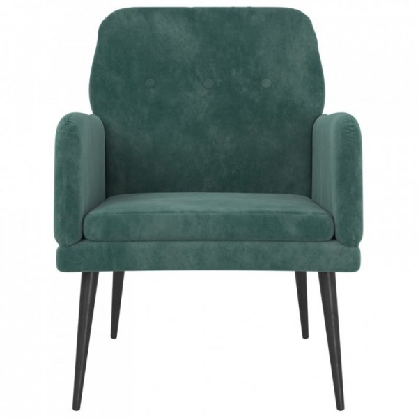 Fotel, ciemnozielony, 62x79x79 cm, obity aksamitem