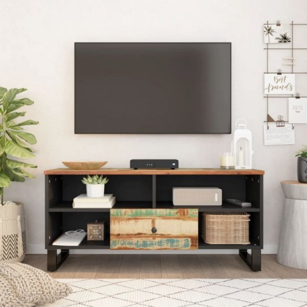 Szafka RTV, 100x33x46 cm, drewno i materiał drewnopochodny