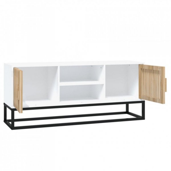 Szafka pod TV, biała, 105x30x45 cm, materiał drewnopochodny