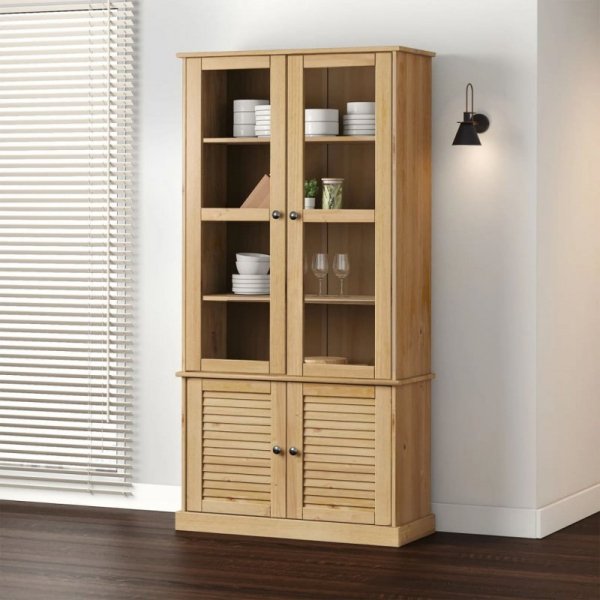 Witryna VIGO, 85x35x170 cm, lite drewno sosnowe