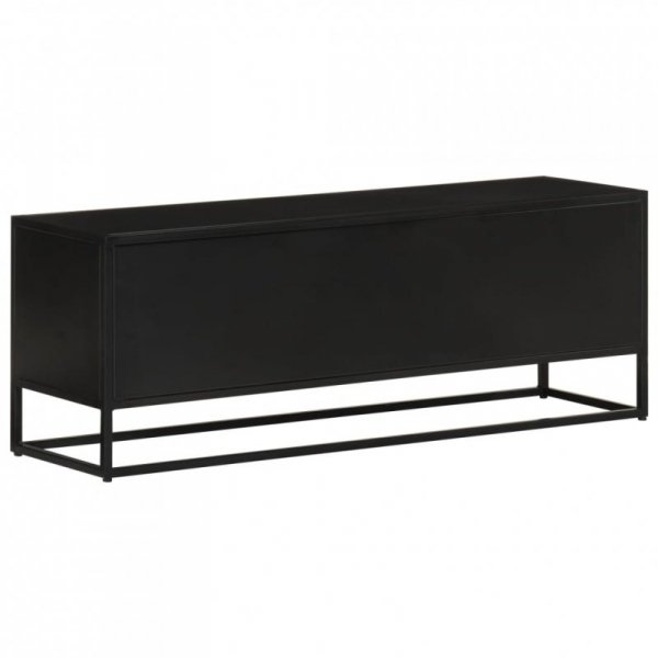 Szafka pod TV, 110x30x40 cm, lite drewno mango i żelazo