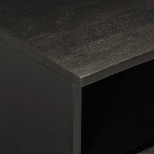 Szafka pod telewizor, czarna, 70x33x46 cm, lite drewno mango