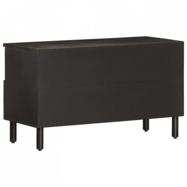Szafka pod telewizor, czarna, 80x33x46 cm, lite drewno mango