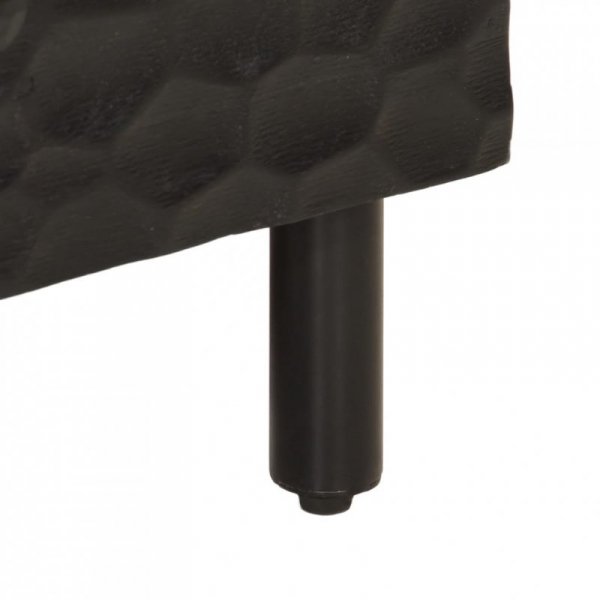 Szafka pod telewizor, czarna, 80x33x46 cm, lite drewno mango