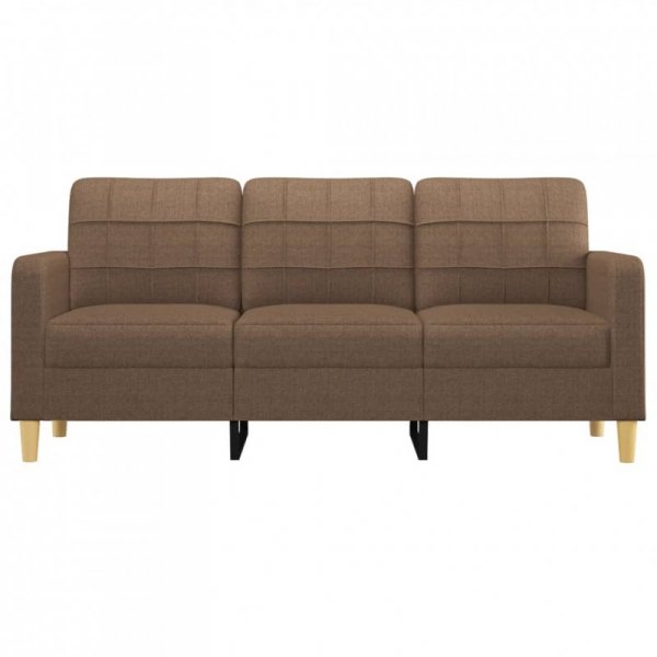 Sofa 3-osobowa, brązowa, 180 cm, tapicerowana tkaniną