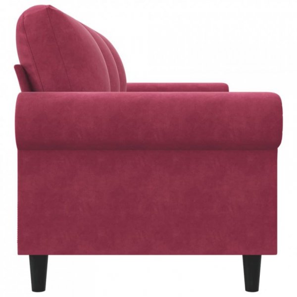 Sofa 3-osobowa, winna czerwień, 180 cm, obita aksamitem