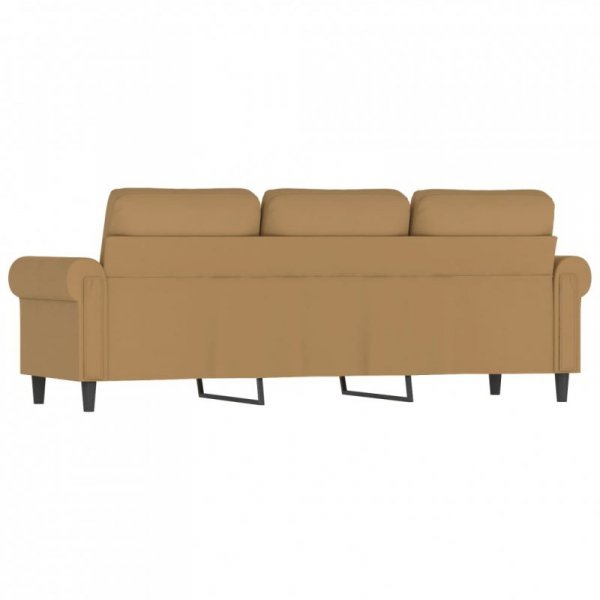Sofa 3-osobowa, brązowa, 180 cm, tapicerowana aksamitem