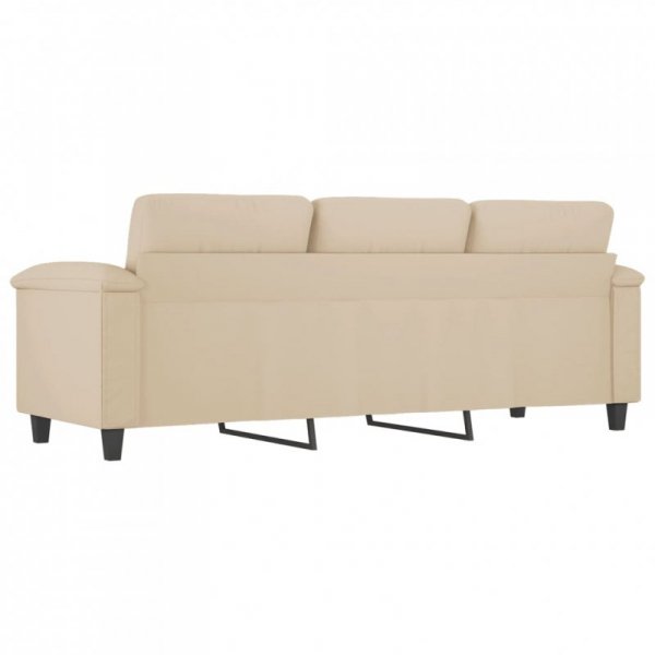3-osobowa sofa, kremowa, 180 cm, tapicerowana mikrofibrą