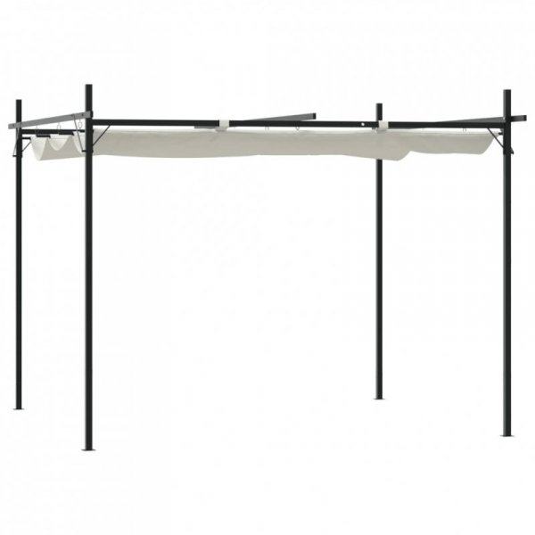 Pergola ze zwijanym dachem, kremowa, 295x292x230 cm