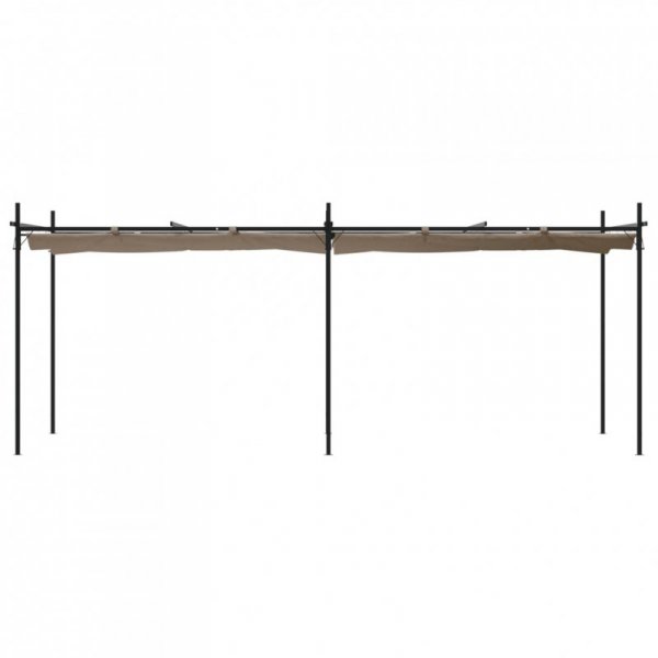 Pergola ze zwijanym dachem, taupe, 589x292x230 cm