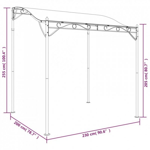 Zadaszenie, antracytowe, 2x2,3 m, 180 g/m², tkanina i stal
