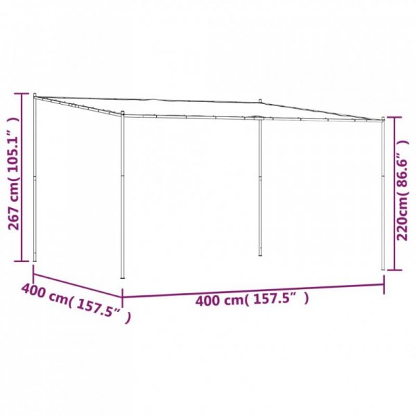 Altana, antracytowa, 4x4 m, 180 g/m², tkanina i stal
