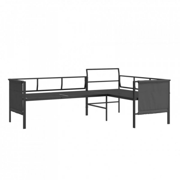 Ogrodowa sofa narożna, antracytowa, stal i textilene