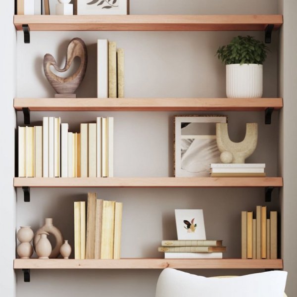 Półka, 100x30x(2-4) cm, surowe lite drewno dębowe