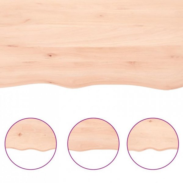 Półka, 140x50x(2-6) cm, surowe lite drewno dębowe