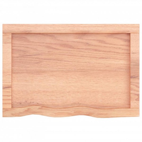 Półka, brązowa, 60x40x(2-4) cm, lakierowane lite drewno dębowe