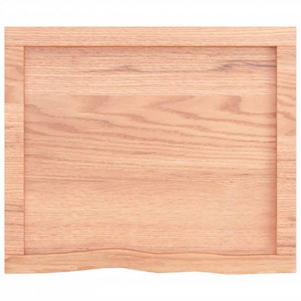 Półka, brązowa, 60x50x(2-6) cm, lakierowane lite drewno dębowe