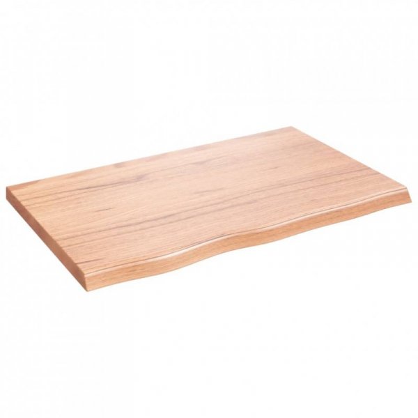 Półka, brązowa, 80x50x(2-4) cm, lakierowane lite drewno dębowe