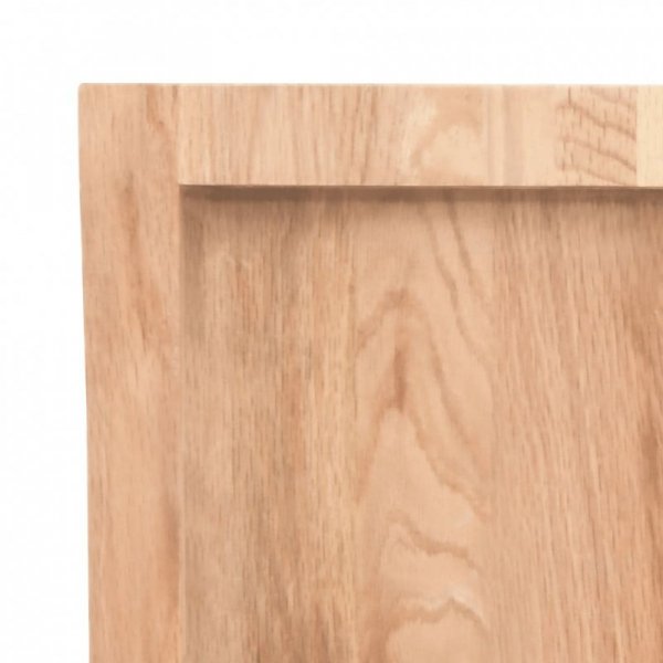 Półka, brązowa, 80x50x(2-4) cm, lakierowane lite drewno dębowe