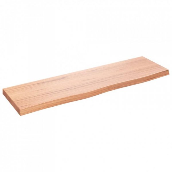 Półka, brązowa, 100x30x(2-4) cm, lakierowane lite drewno dębowe