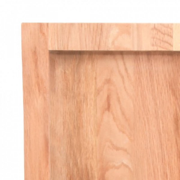 Półka, brązowa, 140x60x(2-4) cm, lakierowane lite drewno dębowe