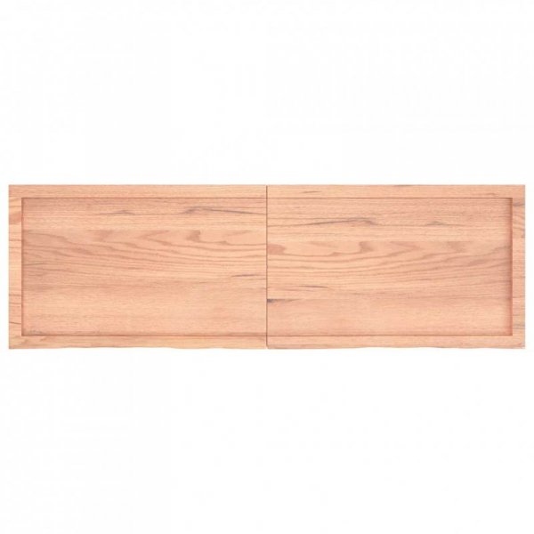 Półka, brązowa, 160x50x(2-4) cm, lakierowane lite drewno dębowe