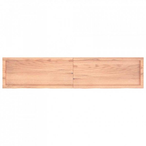 Półka, brązowa, 180x40x(2-6) cm, lakierowane lite drewno dębowe