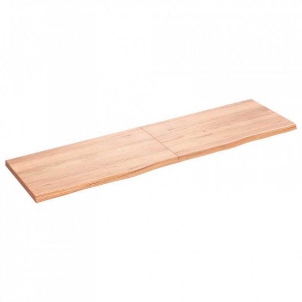 Półka, brązowa, 180x50x(2-4) cm, lakierowane lite drewno dębowe