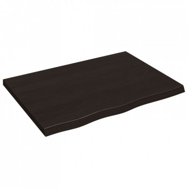 Półka, ciemnobrązowa, 80x60x(2-4) cm, wykończone drewno dębowe