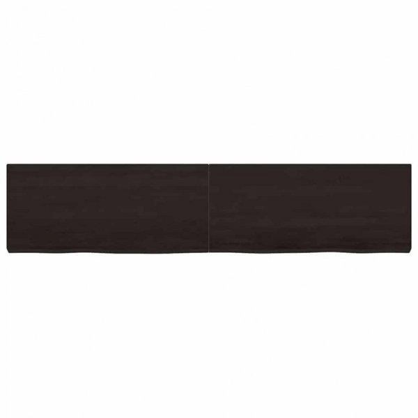 Półka, ciemnobrązowa, 180x40x(2-6) cm, wykończone drewno dębowe
