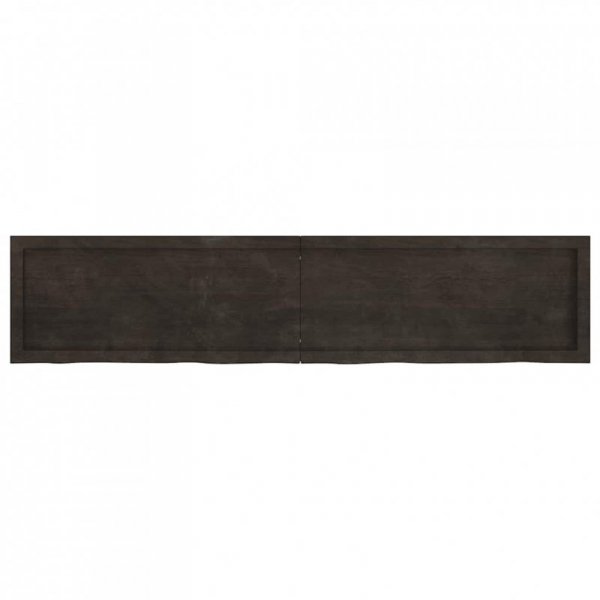 Półka, ciemnobrązowa, 180x40x(2-6) cm, wykończone drewno dębowe
