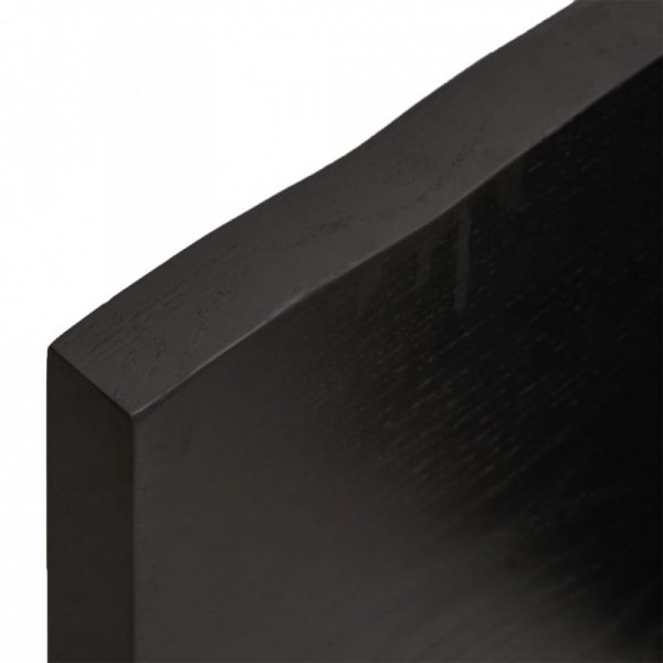 Półka, ciemnobrązowa, 180x50x(2-4) cm, wykończone drewno dębowe