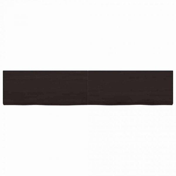 Półka, ciemnobrązowa, 200x40x(2-6) cm, wykończone drewno dębowe