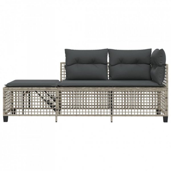 3-cz. narożna sofa ogrodowa z poduszkami, jasnoszara