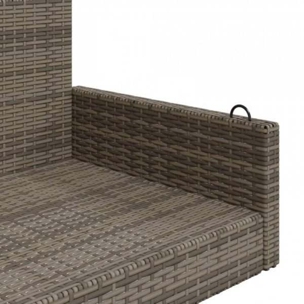 Ławka bujana, szara, 119x56x48 cm, polirattan