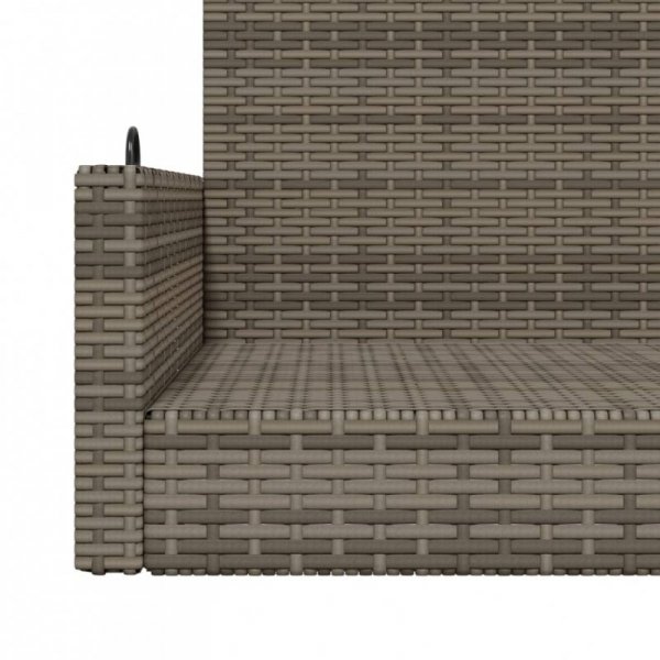 Ławka bujana, szara, 119x56x48 cm, polirattan