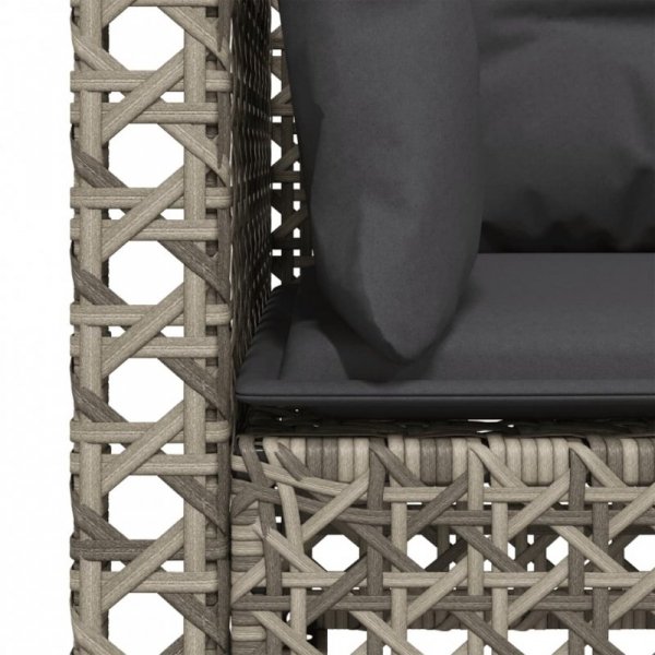 3-osobowa sofa ogrodowa z poduszkami, szara, polirattan