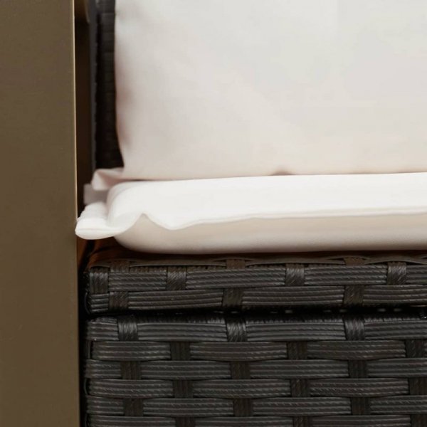 Sofa ogrodowa z poduszkami, 2-osobowa, czarna, polirattan