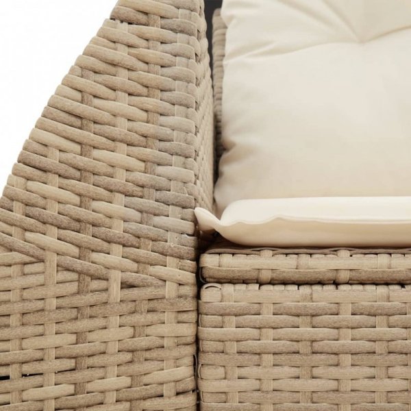 Sofa ogrodowa z poduszkami, 2-osobowa, beż, polirattan