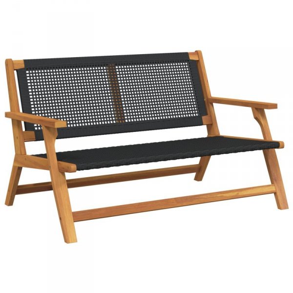 Ławka ogrodowa  Czarna 122x76x73,5 cm Lite drewno akacjowe